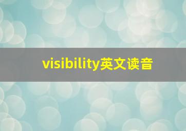 visibility英文读音