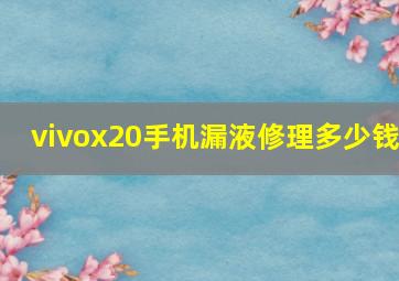 vivox20手机漏液修理多少钱