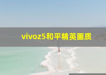 vivoz5和平精英画质