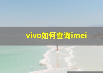 vivo如何查询imei