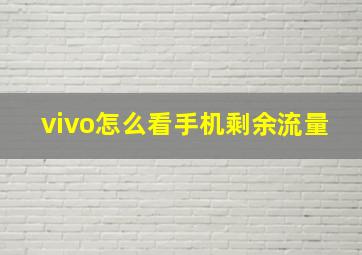 vivo怎么看手机剩余流量