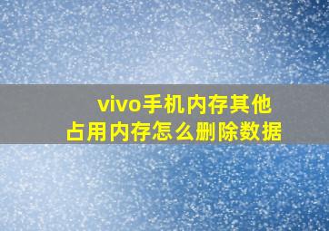 vivo手机内存其他占用内存怎么删除数据