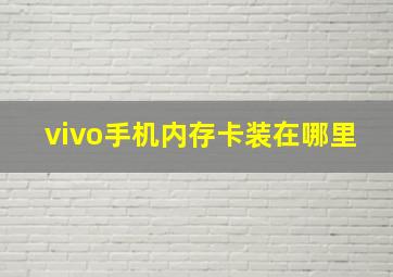 vivo手机内存卡装在哪里