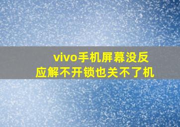 vivo手机屏幕没反应解不开锁也关不了机