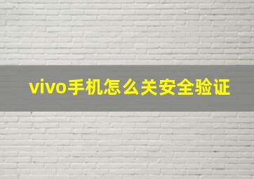 vivo手机怎么关安全验证