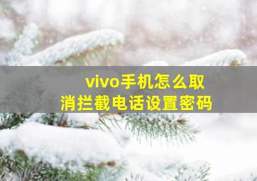 vivo手机怎么取消拦截电话设置密码