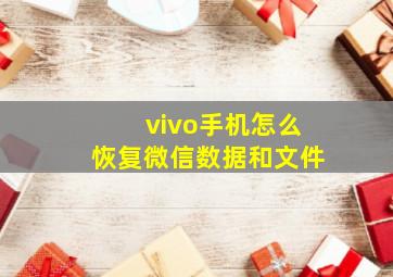 vivo手机怎么恢复微信数据和文件