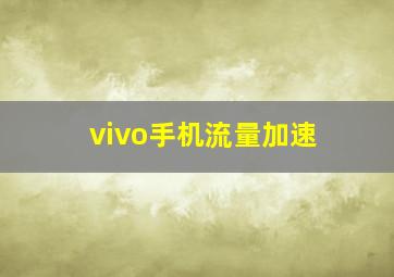 vivo手机流量加速