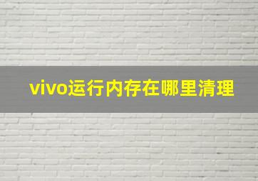 vivo运行内存在哪里清理