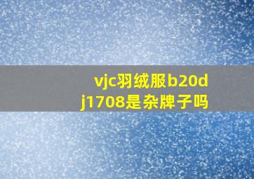 vjc羽绒服b20dj1708是杂牌子吗