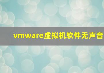 vmware虚拟机软件无声音