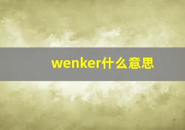 wenker什么意思