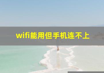 wifi能用但手机连不上