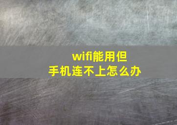 wifi能用但手机连不上怎么办