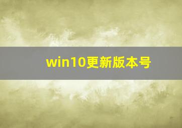 win10更新版本号