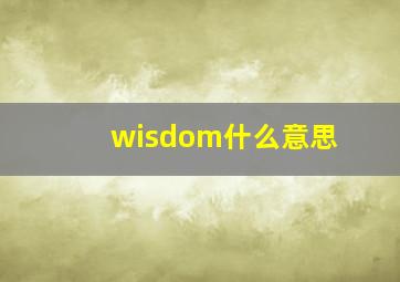 wisdom什么意思