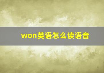 won英语怎么读语音