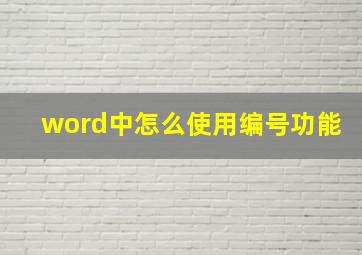 word中怎么使用编号功能