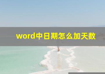 word中日期怎么加天数