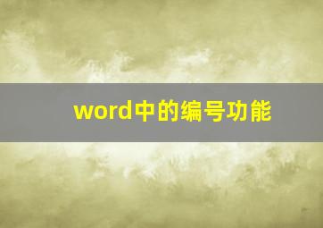 word中的编号功能