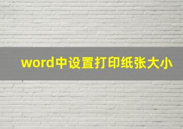 word中设置打印纸张大小