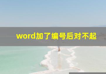 word加了编号后对不起