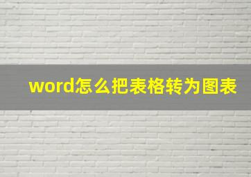 word怎么把表格转为图表