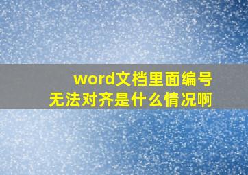 word文档里面编号无法对齐是什么情况啊