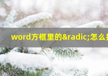 word方框里的√怎么打