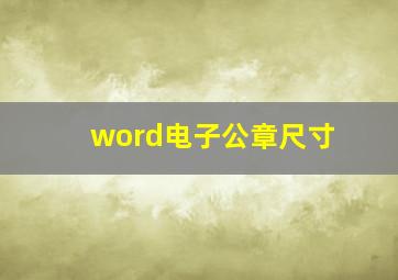 word电子公章尺寸