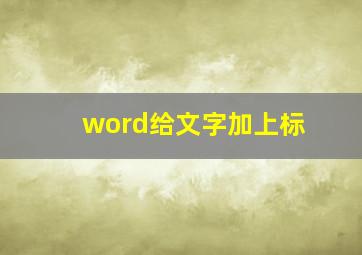 word给文字加上标