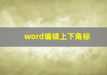 word编辑上下角标