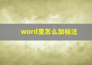 word里怎么加标注