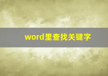 word里查找关键字