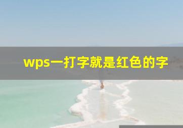 wps一打字就是红色的字