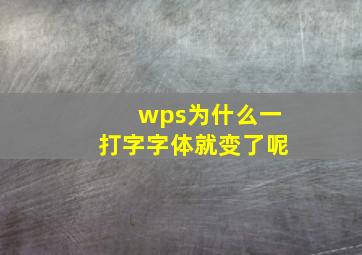 wps为什么一打字字体就变了呢