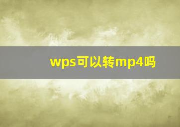 wps可以转mp4吗