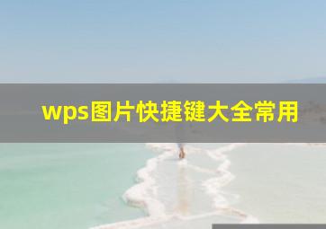 wps图片快捷键大全常用