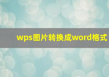 wps图片转换成word格式