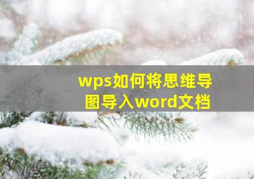 wps如何将思维导图导入word文档