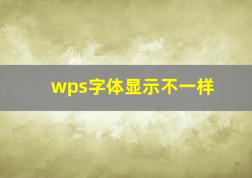 wps字体显示不一样