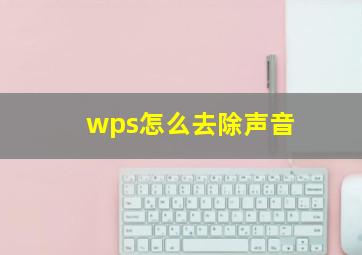 wps怎么去除声音