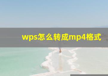 wps怎么转成mp4格式