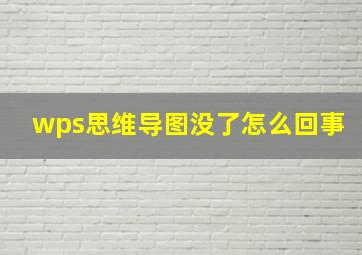 wps思维导图没了怎么回事