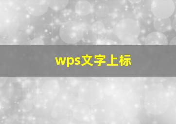 wps文字上标