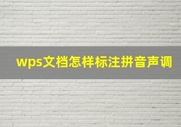 wps文档怎样标注拼音声调