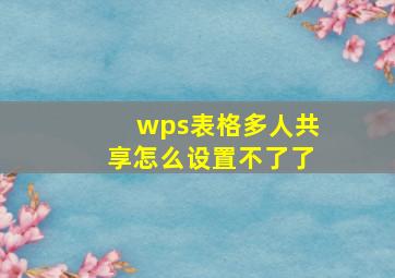 wps表格多人共享怎么设置不了了