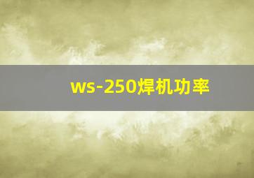 ws-250焊机功率