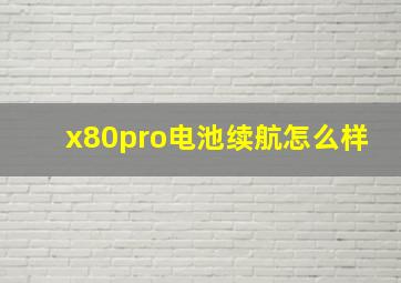 x80pro电池续航怎么样