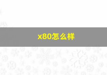 x80怎么样